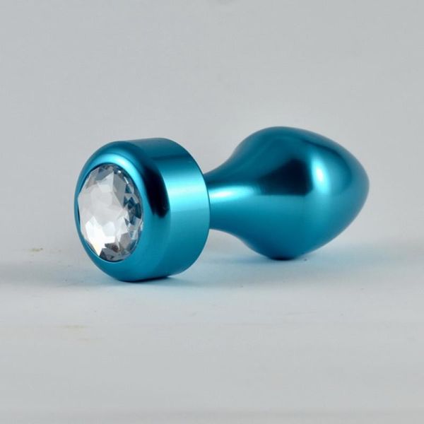 Lovetoy plug anal rosa azul con joya