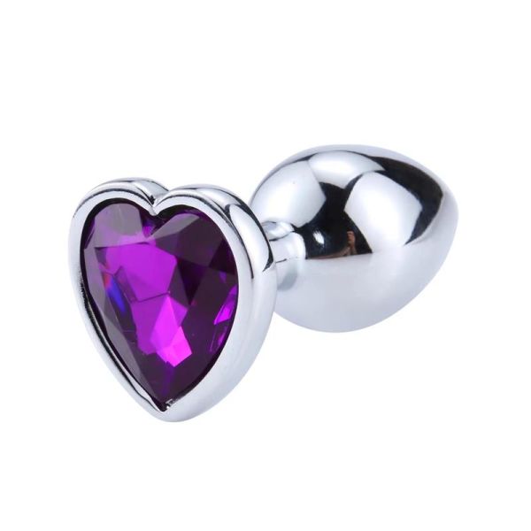 AfterDark plug anal con forma de corazón lavanda talla S