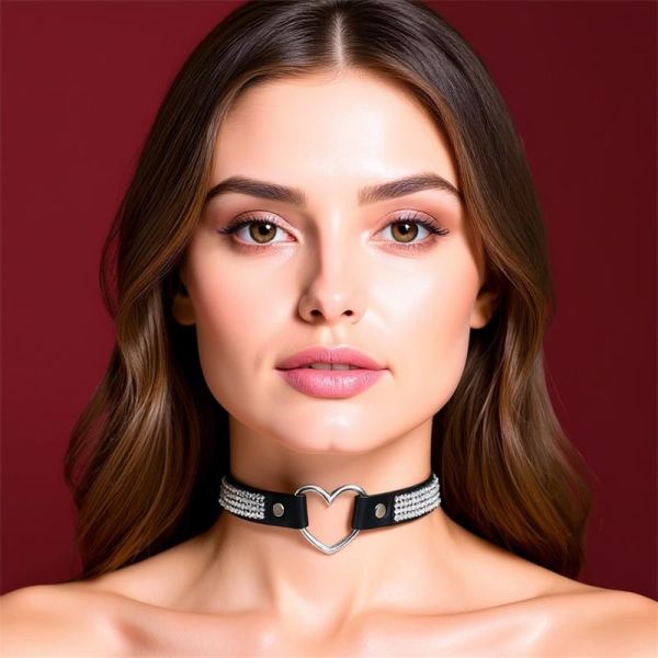 Cinderella choker con corazón y pedrería