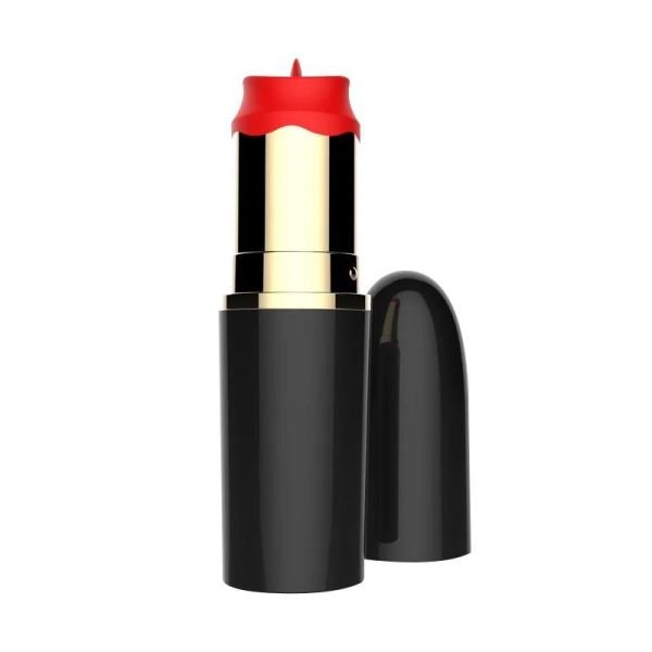 A-Gusto vibrador pintalabios con lengua estimuladora (negro)