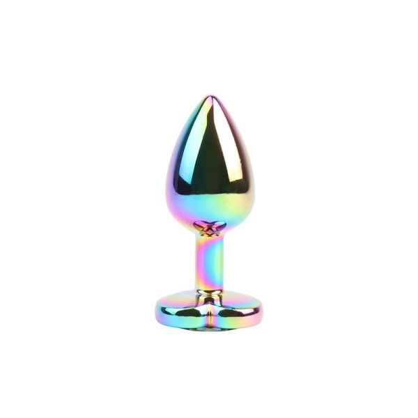 Chisa Rainbow Effect plug anal de metal con joya de corazón