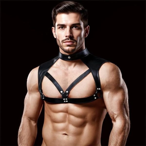 IntoYou Darius arnés de pecho para hombre, cuero vegano