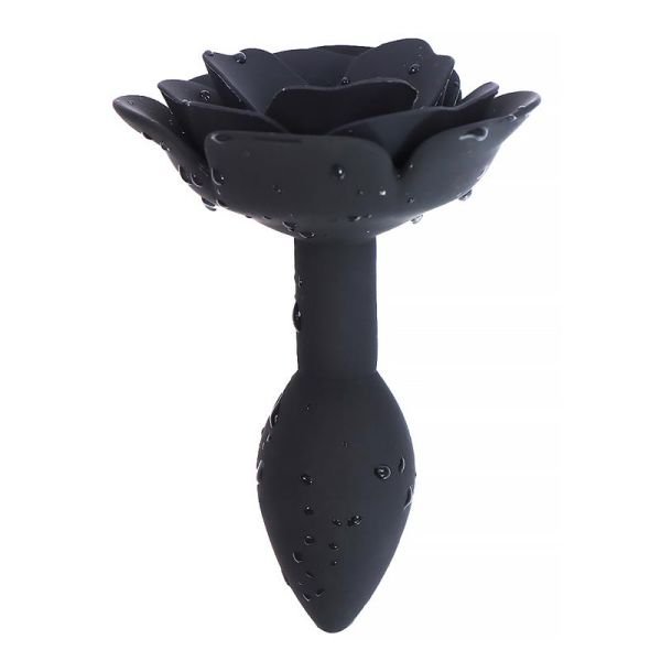 A-Gusto plug anal de silicona con rosa (negro)