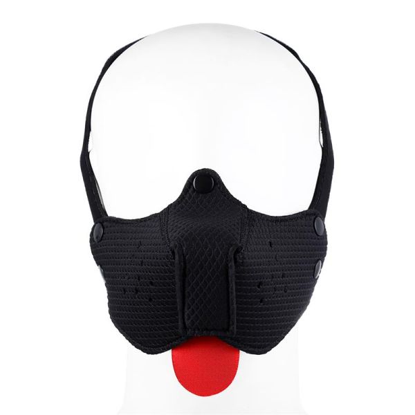 A-Gusto máscara de cachorro de neopreno ajustable (negro)