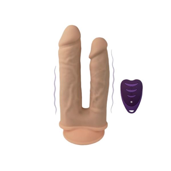 SilexD dildo de doble penetración, 2 motores, 10 modos con mando