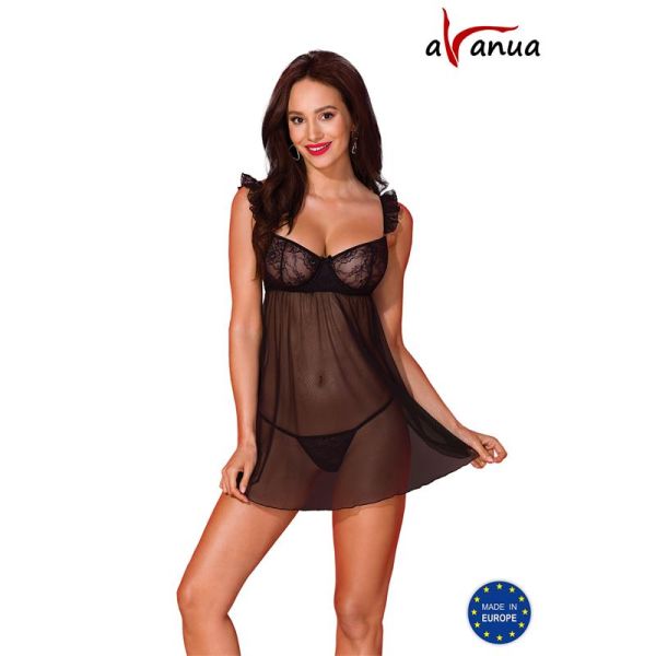 Avanua Milagros camisón y tanga (negro)