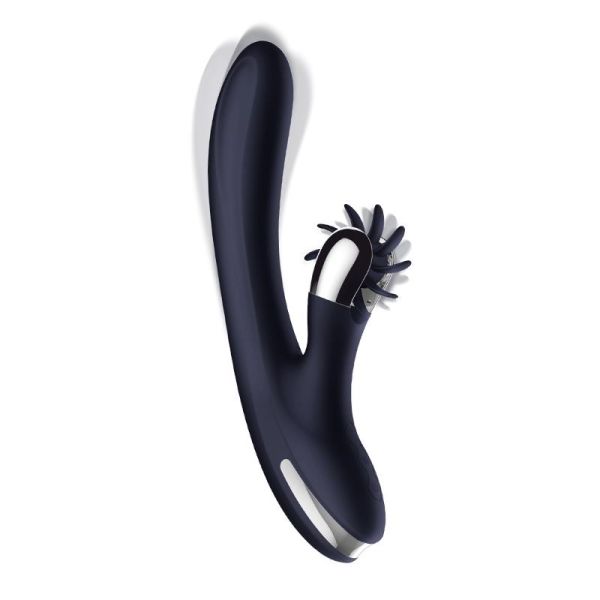 IntoYou Navyspace vibrador con lenguas giratorias (azul)