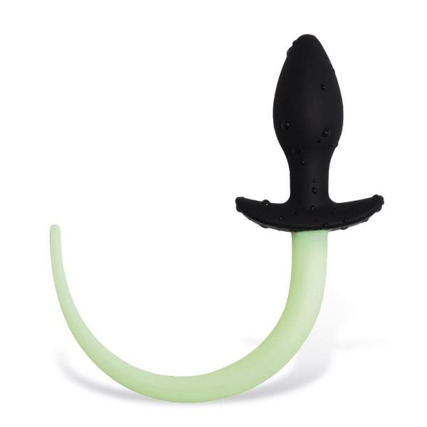 IntoYou plug anal con cola de perro que brilla en la oscuridad
