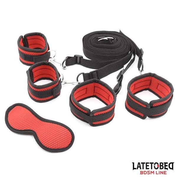 LateToBed set de ataduras de cama ajustable con antifaz