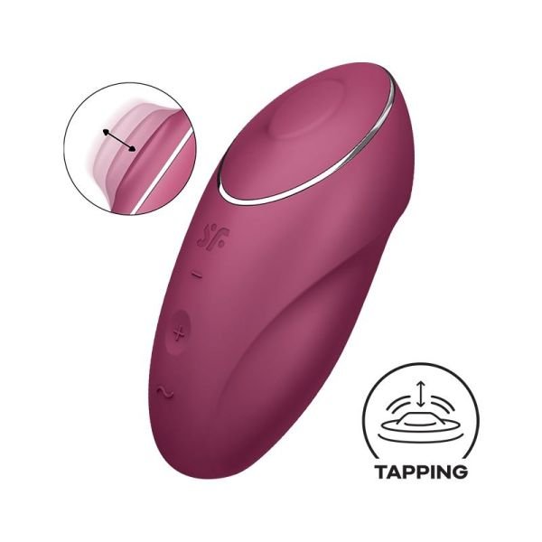 Satisfyer Tap and Climax 1 Vibrador con vibración y tapping (Rojo)