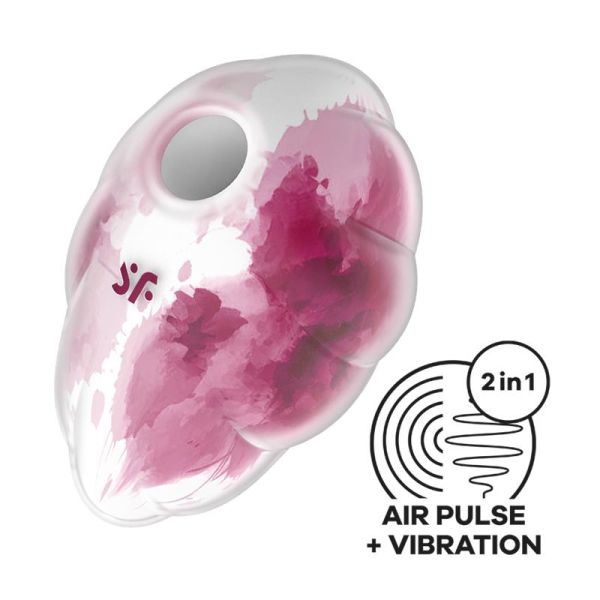 Satisfyer Cloud Dancer Succionador de Clítoris y Vibrador Estampado Rojo