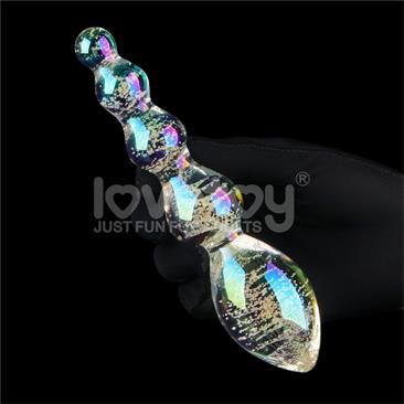 Lovetoy Dark Twilight dildo de cristal que brilla en la oscuridad
