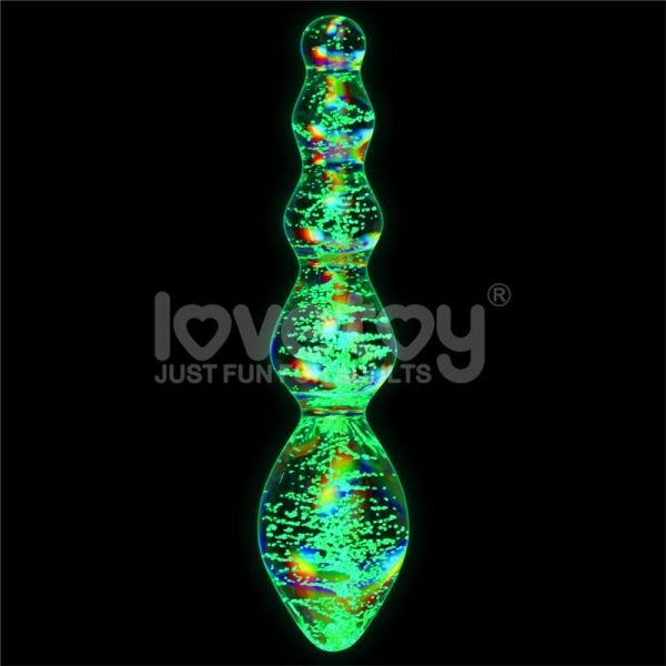 Lovetoy Dark Twilight dildo de cristal que brilla en la oscuridad