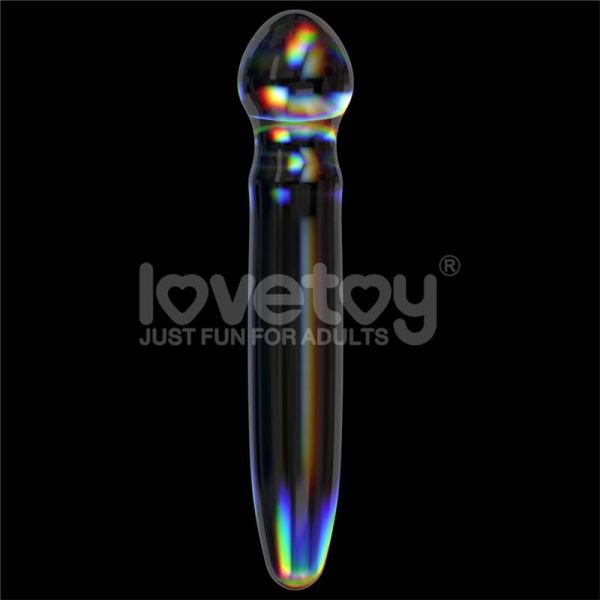 Lovetoy Glow in the Dark Glass Dildo Twilight Gleam
