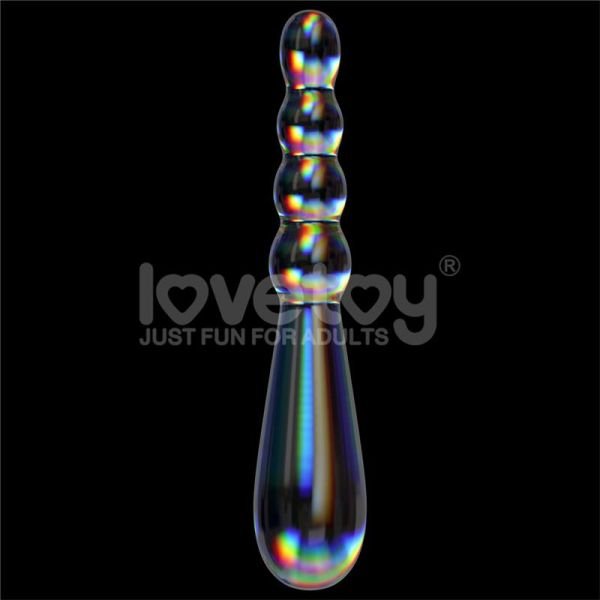 Lovetoy Glow in the Dark Glass Dildo Twilight Gleam