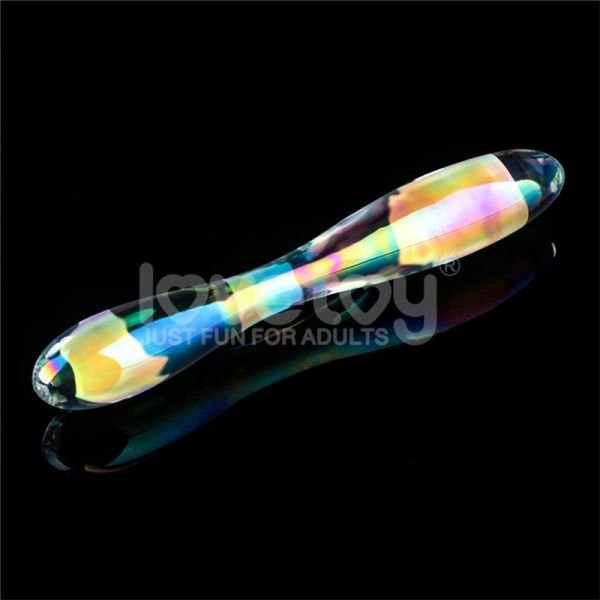 Lovetoy Glow in the Dark Glass Dildo Twilight Gleam