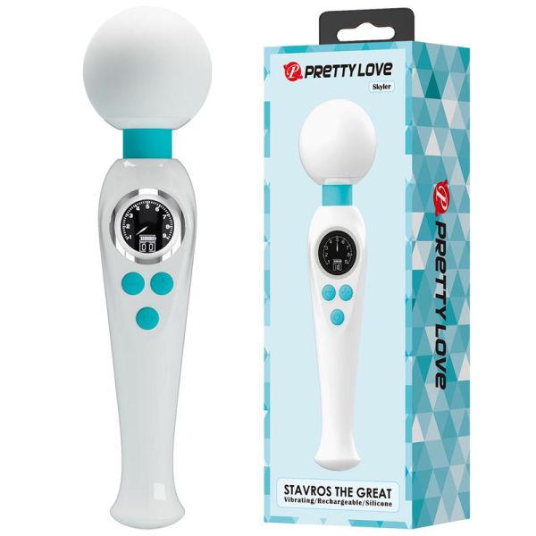 Pretty Love Skyler Massager Wand with Digital Screen (White)