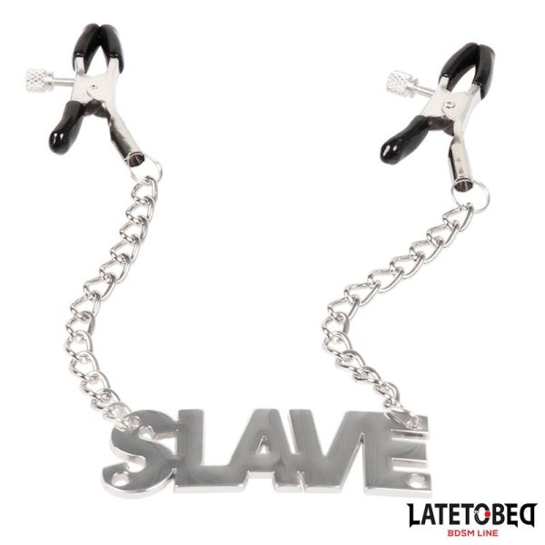 LateToBed pinzas para pezones con colgante Slave