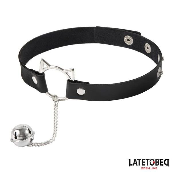 LateToBed choker con aro de orejas de gato y cascabel