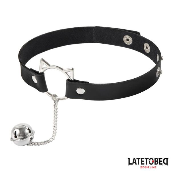 LateToBed choker con aro de orejas de gato y cascabel