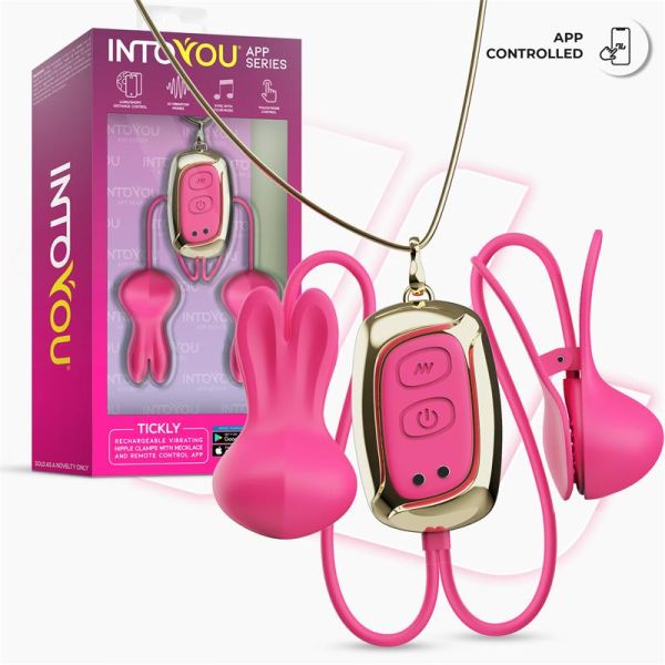 IntoYou Tickly pinzas para pezones con vibración y mando