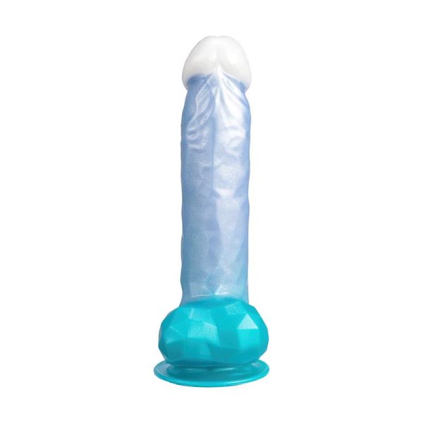 SilexD Angel dildo de silicona líquida azul 8"