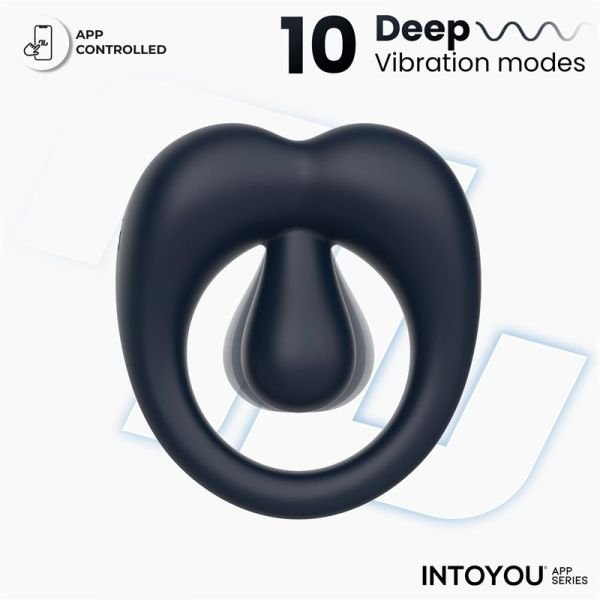 IntoYou Kenny anillo para el pene con estimulador de clítoris (azul noche)