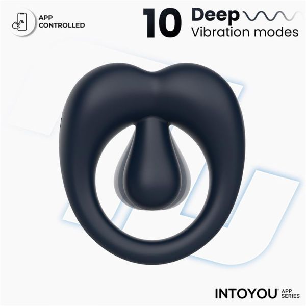 IntoYou Kenny anillo para el pene con estimulador de clítoris (azul noche)