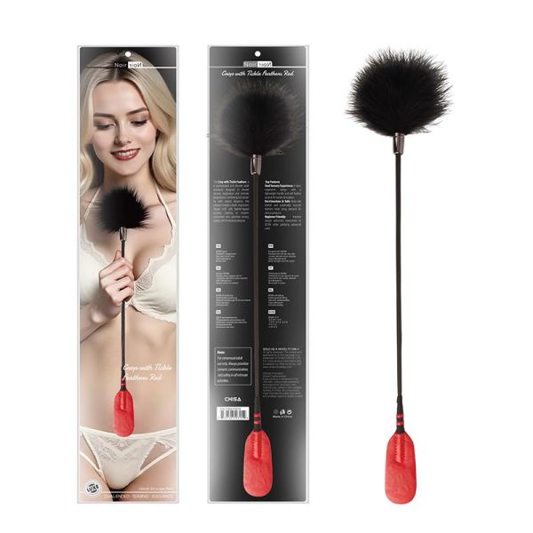 Chisa Crop con plumas Tickle rojo juguete para azotes