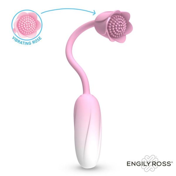 Engily Ross Florae huevo vibrador con estimulador en forma de rosa y mando a distancia