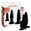 Pack 3 Plug Anal Traimer Kit Silicona Negro