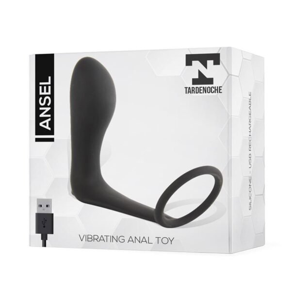 Ansel Plug Anal con Vibración y Anillo USB Silicona - Imagen 4