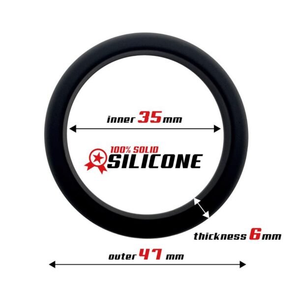 Anillo para el Pene Forma Plana Silicona Sólida 3.5 cm Negro - Imagen 2