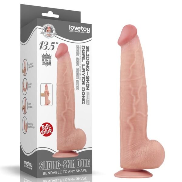 Dildo Dual Layer Piel Retractil 13.5 - Imagen 11