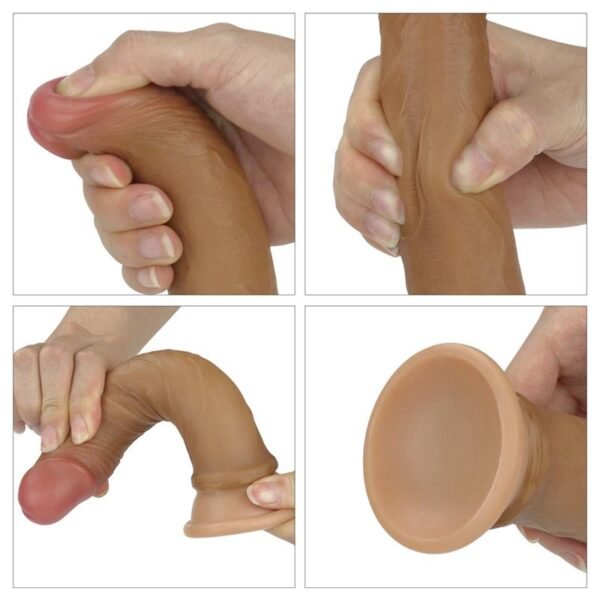 Dildo Nature 7 Liquid Silicone Brown - Imagen 7