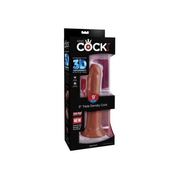 Dildo Triple Densidad 8 Bronceado - Imagen 7