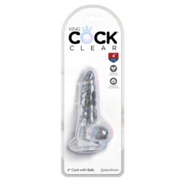 Dildo Realista con Testiculos 4 Transparente