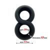 Anillo Doble para el Pene 100% Silicona Líquida 2 cm Negro - Imagen 2