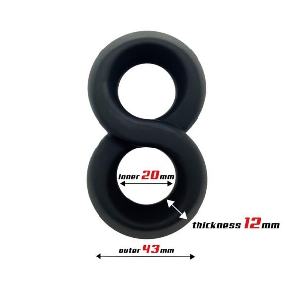 Anillo Doble para el Pene 100% Silicona Líquida 2 cm Negro - Imagen 2
