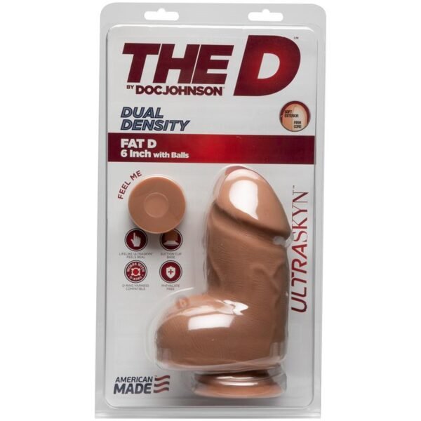 Dual Density Dildo Fat D with Balls 6 Ultraskyn Caramel - Imagen 2