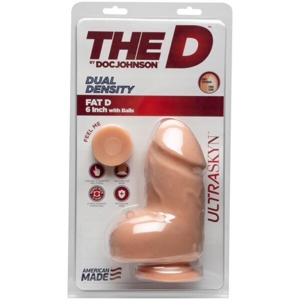 Dildo Dual Density Fat D con Testículos 6 Ultraskyn Vainilla - Imagen 2