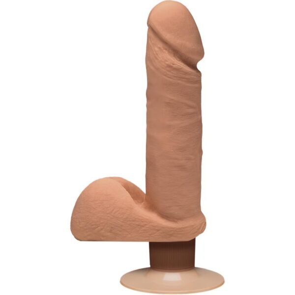 Dual Density Dildo Perfect D with Balls Vibrating 7 Caramel