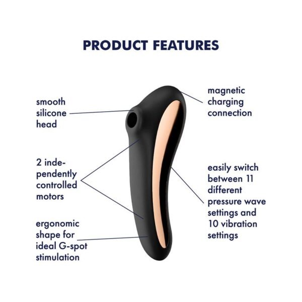 Dual Kiss Succionador y Vibrador 2 en 1 Negro - Imagen 5