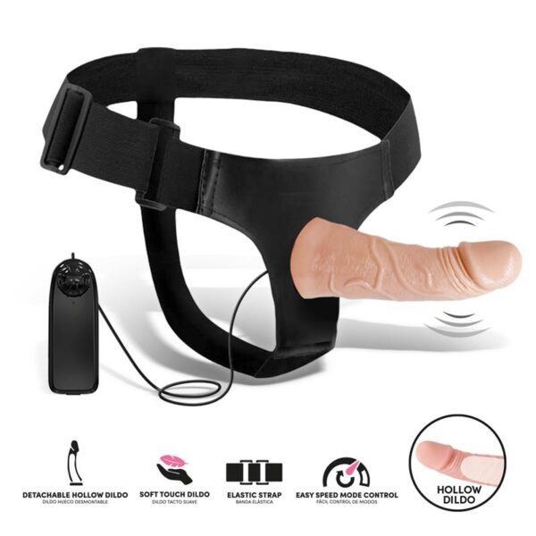 Eleto Arnés con Dildo Hueco Desmontable, Vibración y Control Remoto - Imagen 2