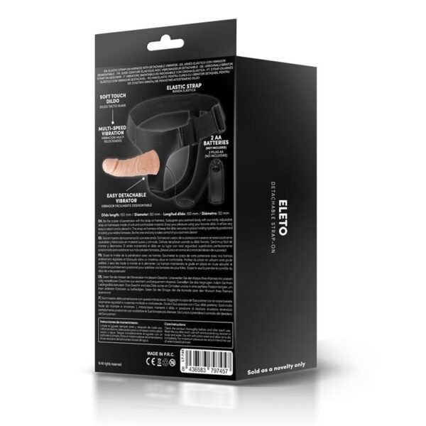 Eleto Arnés con Dildo Hueco Desmontable, Vibración y Control Remoto - Imagen 6
