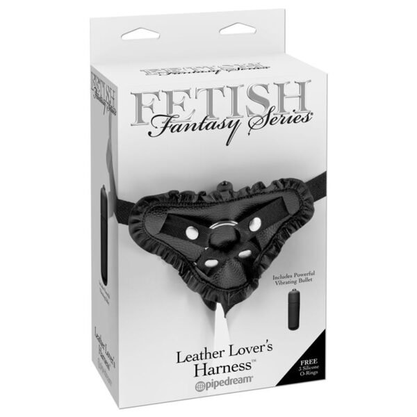 Fetish Fantasy Series Leather Lover's Harness-Blac - Imagen 2