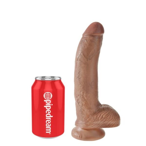 King Cock Pene con Testículos de 9 - Bronceado - Imagen 3