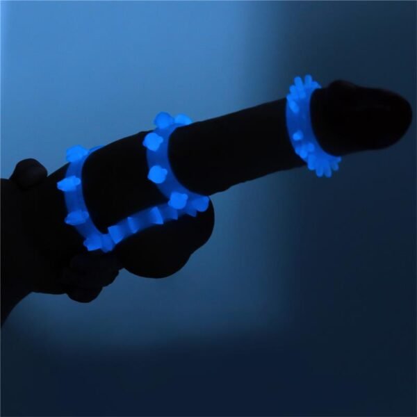 Lumino Play Set 4 Anillo para el Pene Luz Azul - Imagen 5