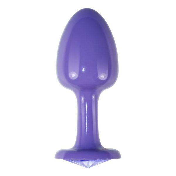 Plug Anal de Metal Púrpura Rosebud con Joya Azul - Imagen 2