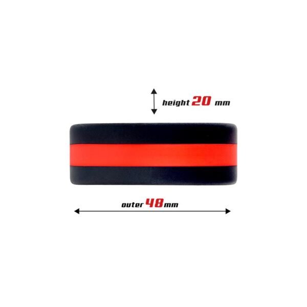 Anillo para el Pene 100% Silicona Sólida 3.6 cm Rojo y Negro - Imagen 3